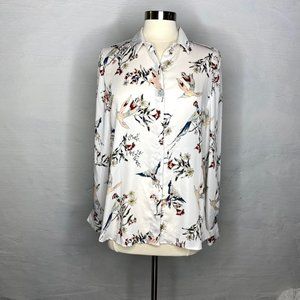 H&M Bird print blouse size 10